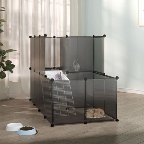 Jaula para animales pequeños negro PP y acero 142x74x93 cm vidaXL