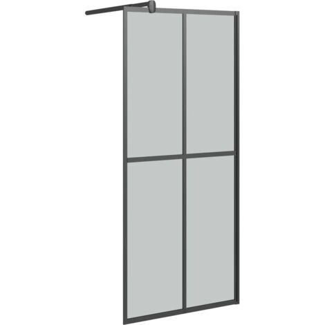 Mampara de ducha accesible vidrio templado oscuro 90x195 cm vidaXL