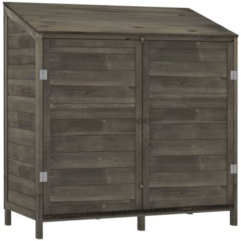 Cobertizo de jardín madera abeto maciza antracita 102x52x112 cm vidaXL