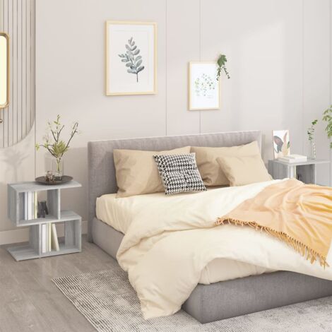 Mesitas noche 2 uds contrachapada gris Sonoma 50x30x51,5 cm vidaXL