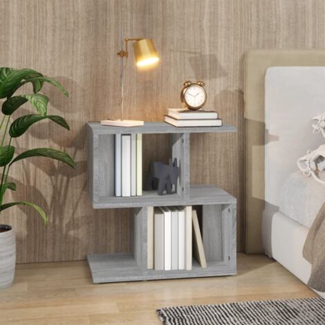 Mesita de noche madera contrachapada gris Sonoma 50x30x51,5 cm vidaXL