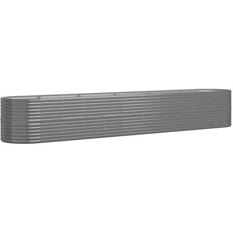 Jardinera arriate acero galvanizado gris 440x80x68 cm vidaXL