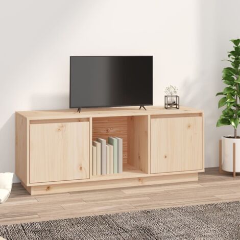 Mueble de TV de madera maciza de pino 110,5x35x44 cm vidaXL
