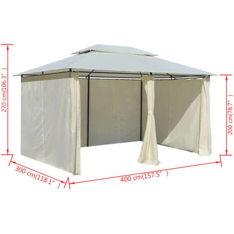 Marquesina de jardín con cortinas blanca 4x3 m vidaXL