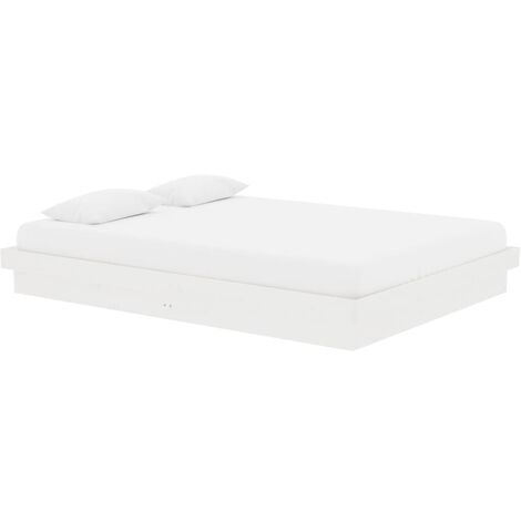 Estructura de cama doble sin colchón madera maciza blanco vidaXL