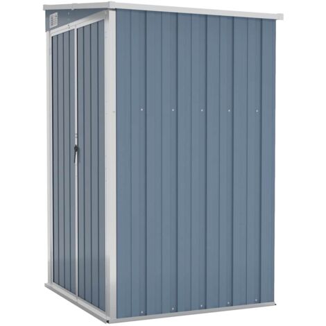 Cobertizo de jardín pared acero galvanizado gris 118x100x178 cm vidaXL
