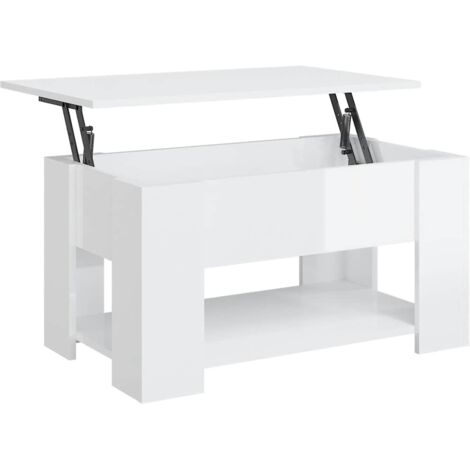 Mesa de centro madera de ingeniería blanco brillo 79x49x41 cm vidaXL