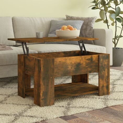 Mesa de centro madera de ingeniería roble ahumado 79x49x41 cm vidaXL