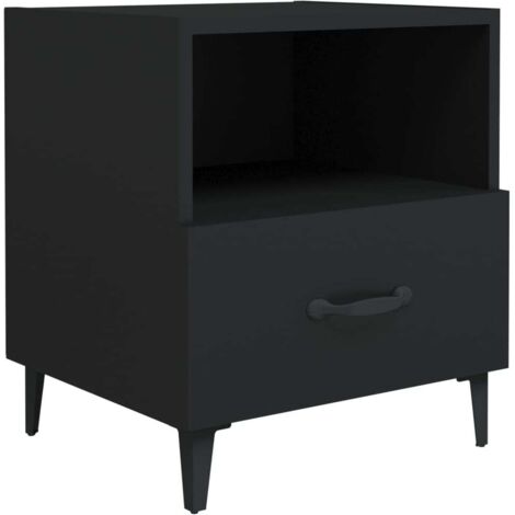 Mesita de noche madera contrachapada negra vidaXL (1/5)