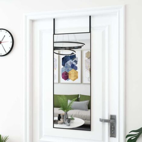 Espejo de puerta cristal y aluminio negro 40x100 cm vidaXL