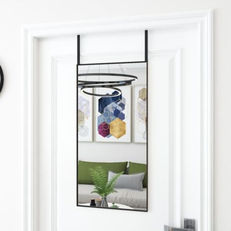 Espejo de puerta cristal y aluminio negro 40x80 cm vidaXL