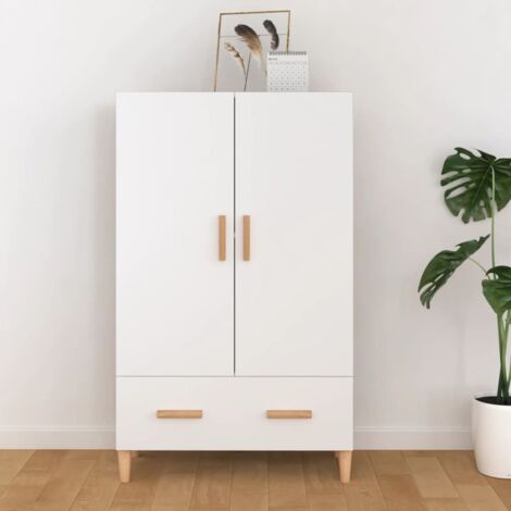 Aparador de madera contrachapada blanco 70x31x115 cm vidaXL