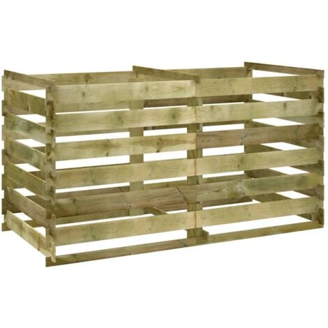 vidaXL Compostador de tablas de madera de pino impregnada 160x80x58 cm