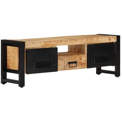 Furniture Limited - Mueble de TV madera maciza de mango 120x30x40 (1/5)