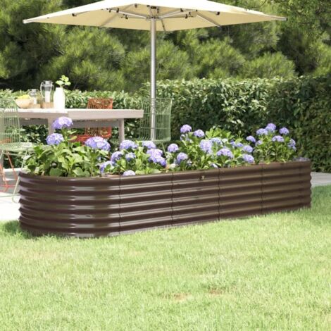Jardinera arriate acero galvanizado marrón 224x80x36 cm vidaXL