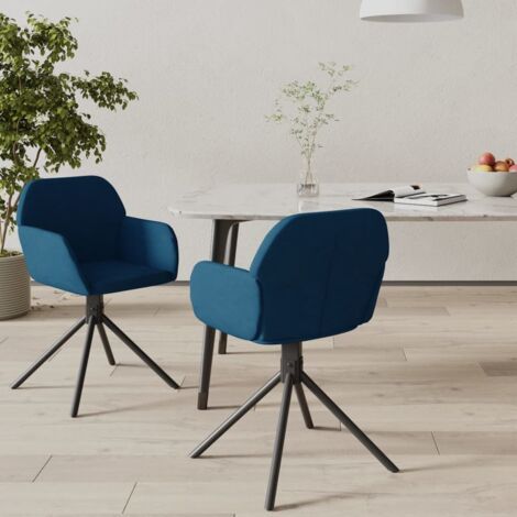 Sillas de comedor giratorias 2 uds terciopelo azul vidaXL (1/5)
