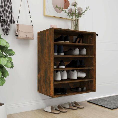 Mueble zapatero madera contrachapada roble ahumado 60x35x70 cm vidaXL