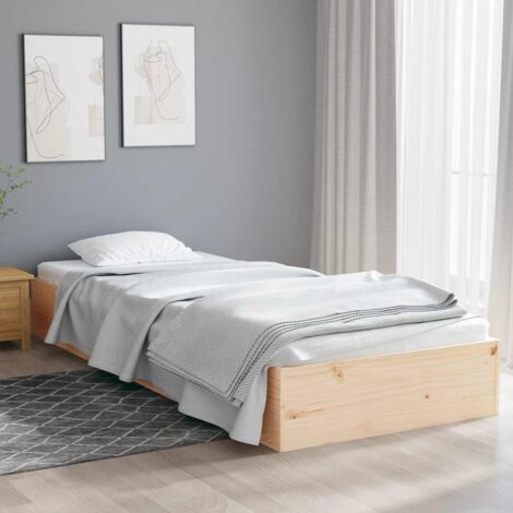 Estructura cama individual sin colchón madera maciza 75x190 cm vidaXL