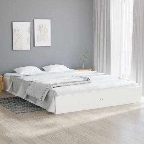 Estructura de cama sin colchón madera maciza blanco 120x200 cm vidaXL