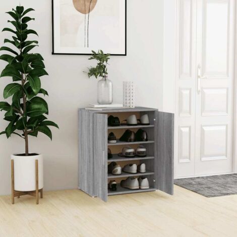 Zapatero de madera contrachapada gris Sonoma 60x35x70 cm vidaXL
