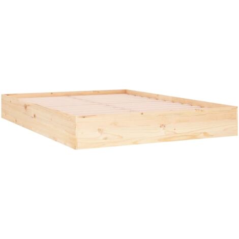 Estructura de cama doble sin colchón madera maciza 135x190 cm vidaXL