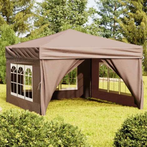Carpa de fiesta plegable con paredes laterales gris taupe 3x3 m vidaXL (1/5)