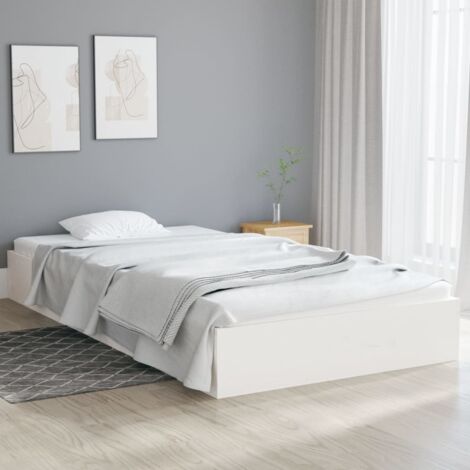 Estructura de cama sin colchón madera maciza blanco 90x200 cm vidaXL