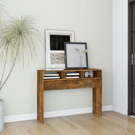 Mesa consola madera contrachapada roble ahumado 105x30x80 cm vidaXL