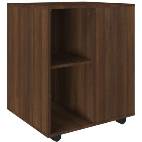Armario con ruedas madera contrachapada roble marrón 60x53x72cm vidaXL