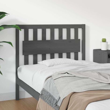 Cabecero de cama madera maciza de pino gris 105,5x4x100 cm vidaXL (1/5)