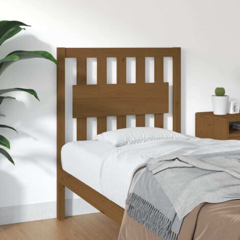Cabecero de cama madera maciza pino marrón miel 80,5x4x100 cm vidaXL (1/5)