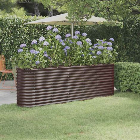 Jardinera arriate acero galvanizado marrón 224x40x68 cm vidaXL