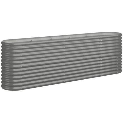 Jardinera arriate acero galvanizado gris 224x40x68 cm vidaXL