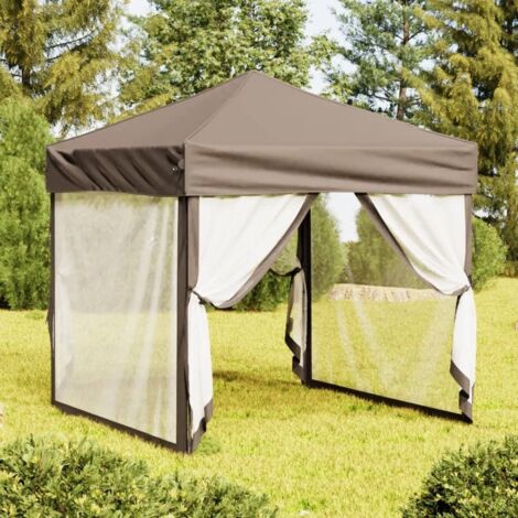 Carpa para fiestas plegable con paredes gris taupé 2x2 m vidaXL