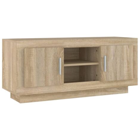 Mueble de TV madera contrachapada roble Sonoma 102x35x45 cm vidaXL