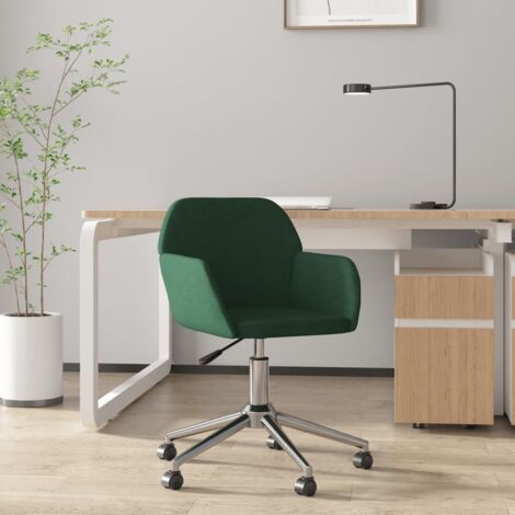 Silla de oficina giratoria de tela verde oscuro vidaXL (1/5)