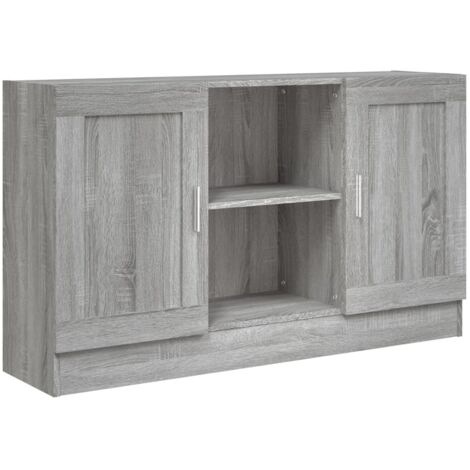 Aparador de madera contrachapada gris Sonoma 120x30,5x70 cm vidaXL