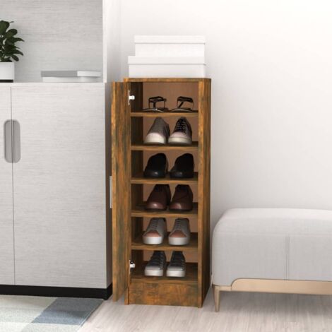 Mueble zapatero madera contrachapada roble ahumado 32x35x92 cm vidaXL (1/5)