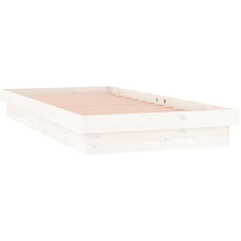 Estructura cama LED sin colchón madera maciza blanco 90x200 cm vidaXL (1/5)