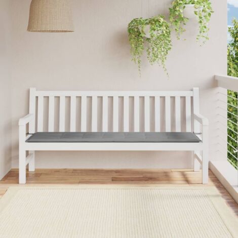 Cojín de banco de jardín tela Oxford gris 180x50x3 cm vidaXL