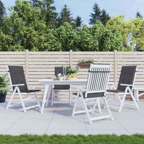 Cojín silla de jardín respaldo alto 4 uds tela gris 120x50x3 cm vidaXL