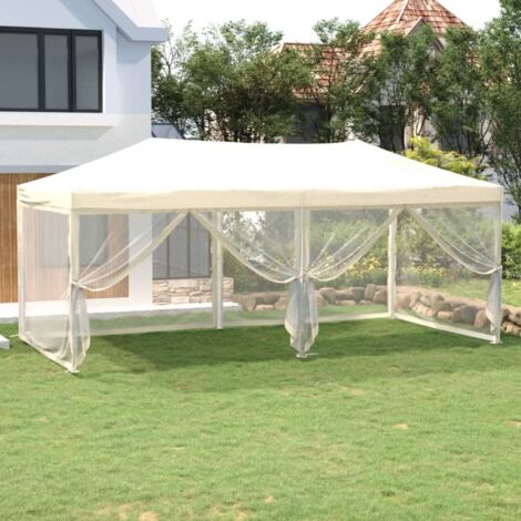 Carpa para fiestas plegable con paredes laterales crema 3x6 m vidaXL