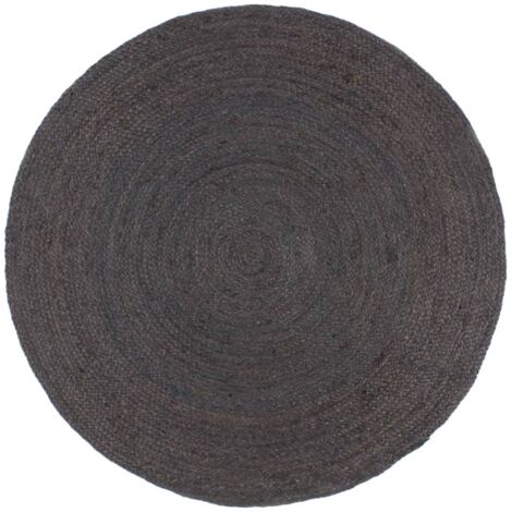 Alfombra de yute tejida a mano redonda gris oscuro 240 cm vidaXL