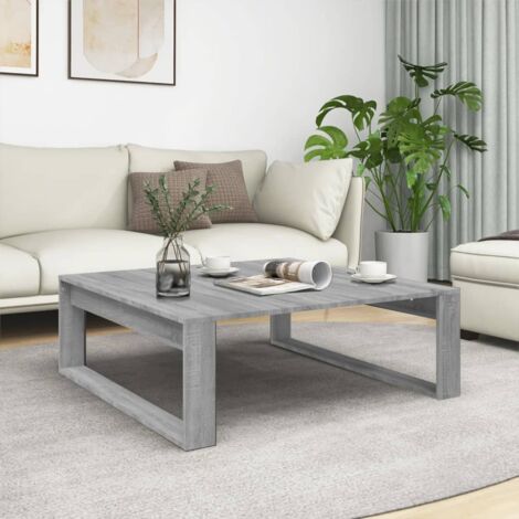 Mesa de centro madera de ingeniería gris Sonoma 100x100x35 cm vidaXL
