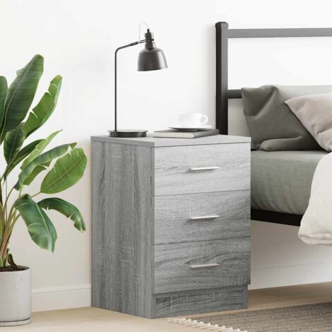 Mesita de noche madera contrachapada gris Sonoma 38x35x56 cm vidaXL