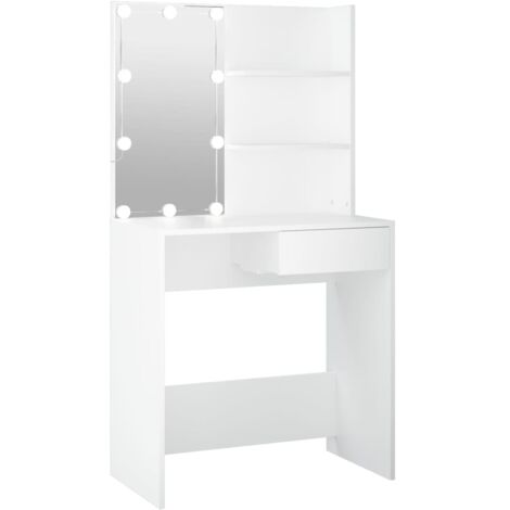 Tocador con LED blanco 74,5x40x141 cm vidaXL