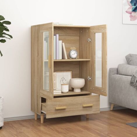 Aparador madera contrachapada color roble Sonoma 70x31x115 cm vidaXL