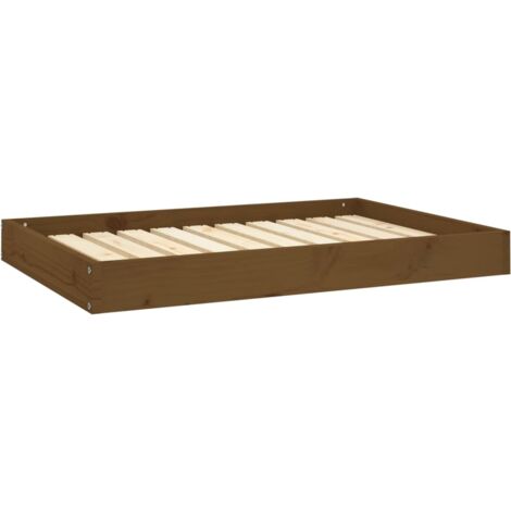 Cama para perros madera maciza pino marrón miel 91,5x64x9 cm vidaXL