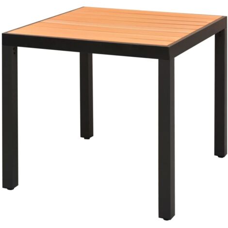 Mesa de jardín de aluminio y WPC marrón 80x80x74 cm vidaXL (1/3)