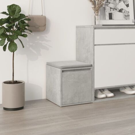 Cajón taburete madera contrachapada gris hormigón 40,5x40x40 cm vidaXL